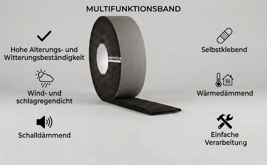 Multifunktionel forseglingstape 66/10-20 mm, sort, 4,5 m Multifunktionel forseglingstape 66/10-20 mm, sort, 4,5 m
