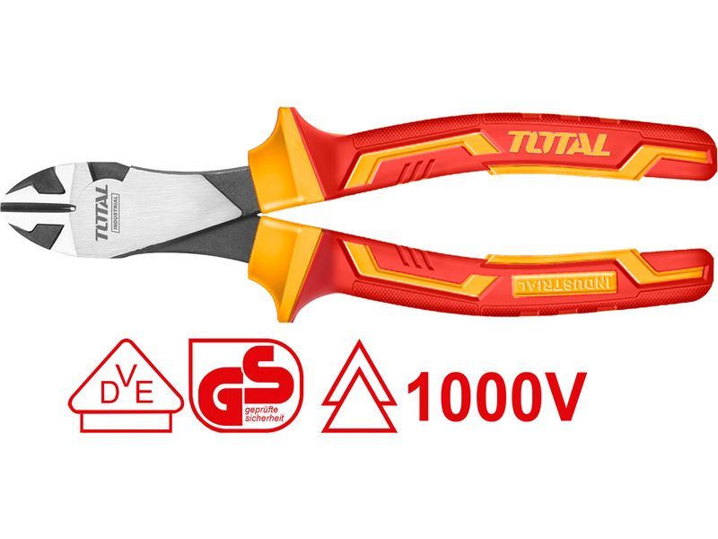 Total Elektrikerens sidespalttang, robust, 180 mm, industriel Total Elektrikerens sidespalttang, robust, 180 mm, industriel